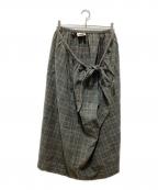 tricot COMME des GARCONSトリココムデギャルソン）の古着「チェックラップスカート」｜グレー