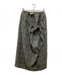 tricot COMME des GARCONS（トリココムデギャルソン）の古着「チェックラップスカート」｜グレー