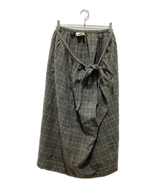 tricot COMME des GARCONS（トリココムデギャルソン）tricot COMME des GARCONS (トリココムデギャルソン) チェックラップスカート グレー サイズ:FREEの古着・服飾アイテム