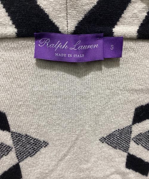 RALPH LAUREN Purple Label（ラルフ ローレン パープル レーベル）RALPH LAUREN Purple Label (ラルフ ローレン パープル レーベル) ショールカラーウールカシミヤカーディガン ベージュ×ブラック サイズ:Sの古着・服飾アイテム