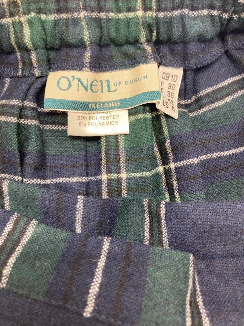 O'NEIL OF DUBLIN（オニールオブダブリン）O'NEIL OF DUBLIN (オニールオブダブリン) チェックラップスカート ネイビー×グリーン サイズ:US8の古着・服飾アイテム