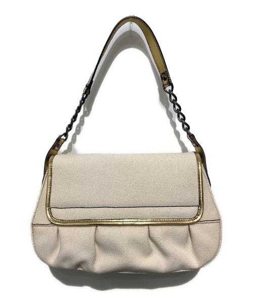 FENDI（フェンディ）FENDI (フェンディ) B BIS チェーンショルダーバッグ ベージュ×ゴールドの古着・服飾アイテム