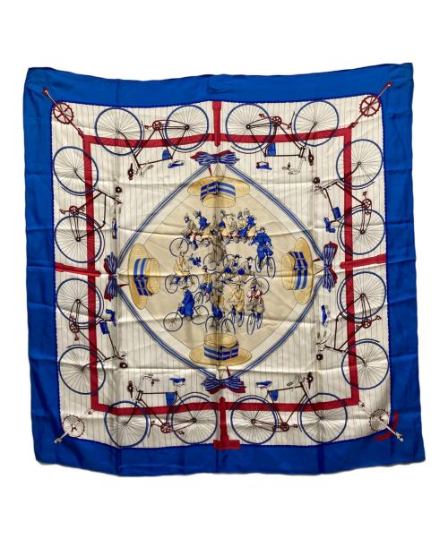 HERMES（エルメス）HERMES (エルメス) 自転車デザイン ベージュ×ブルーの古着・服飾アイテム