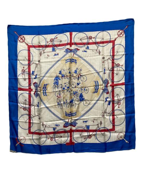 HERMES（エルメス）HERMES (エルメス) 自転車デザイン ベージュ×ブルーの古着・服飾アイテム