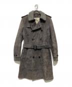 BURBERRY LONDONバーバリーロンドン）の古着「裏ボア ラムスウェードコート」｜グレー