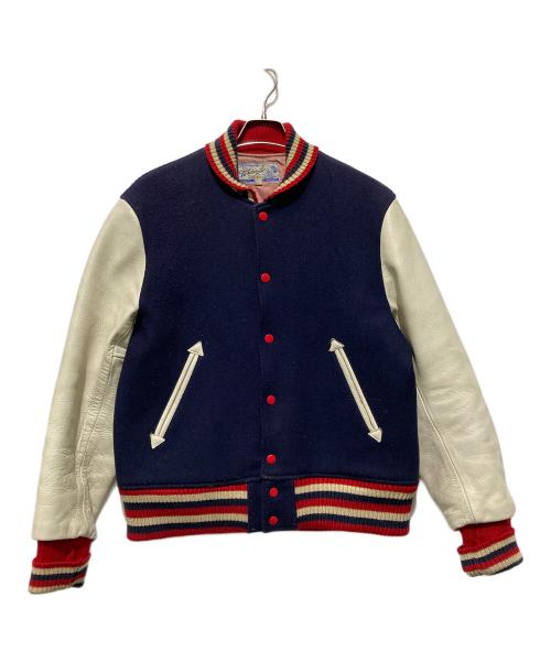 whitesville（ホワイツビル）whitesville (ホワイツビル) レザー切替スタジャン ネイビー×ホワイト サイズ:40の古着・服飾アイテム