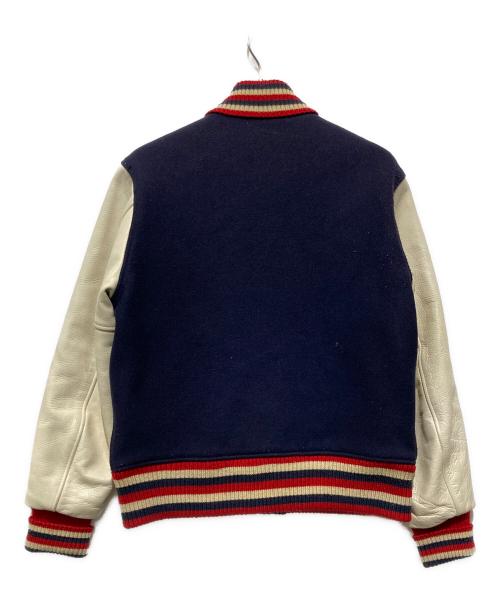 whitesville（ホワイツビル）whitesville (ホワイツビル) レザー切替スタジャン ネイビー×ホワイト サイズ:40の古着・服飾アイテム