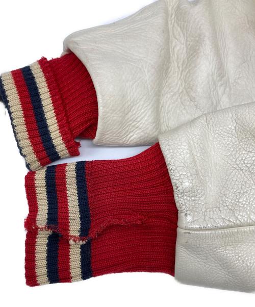 whitesville（ホワイツビル）whitesville (ホワイツビル) レザー切替スタジャン ネイビー×ホワイト サイズ:40の古着・服飾アイテム