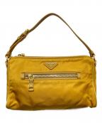 PRADAプラダ）の古着「ロゴプレート ナイロンハンドバッグ」｜イエロー