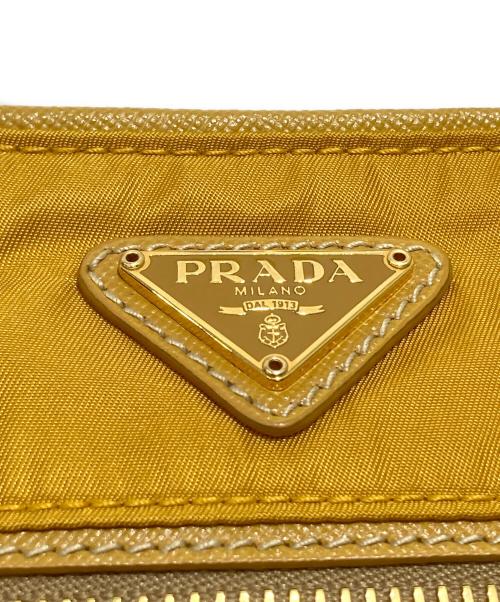 PRADA（プラダ）PRADA (プラダ) ロゴプレート ナイロンハンドバッグ イエローの古着・服飾アイテム