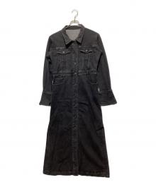 Ameri（アメリ）の古着「I LINE DENIM SHIRT DRESS」｜ブラック