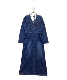 Ameri（アメリ）の古着「ADORABLE BACK RIBBON DENIM DRESS」｜インディゴ
