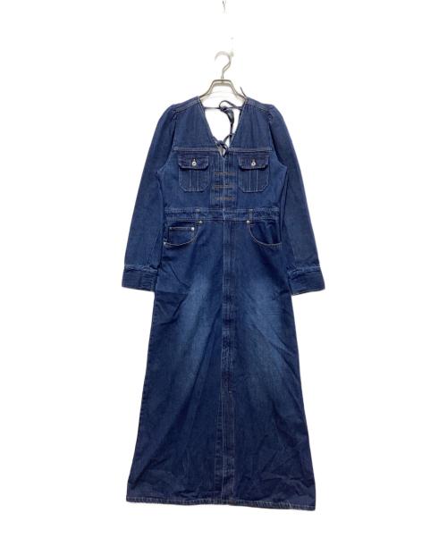 Ameri（アメリ）AMERI (アメリ) ADORABLE BACK RIBBON DENIM DRESS インディゴ サイズ:Mの古着・服飾アイテム