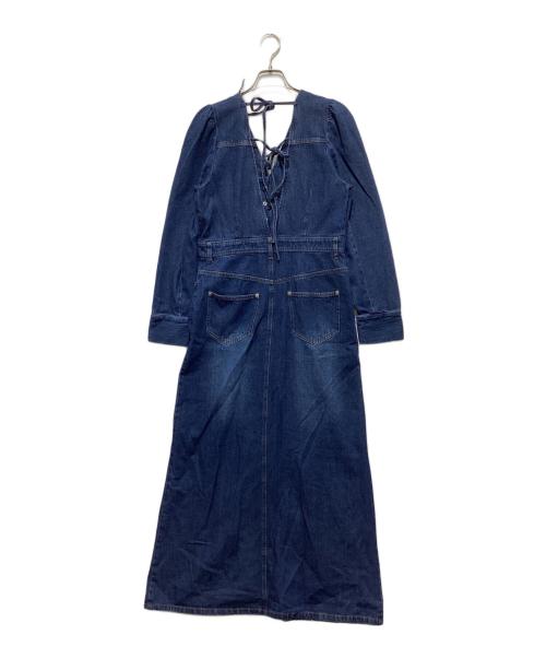 Ameri（アメリ）AMERI (アメリ) ADORABLE BACK RIBBON DENIM DRESS インディゴ サイズ:Mの古着・服飾アイテム