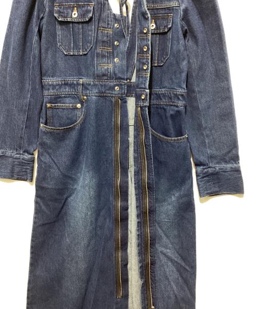 Ameri（アメリ）AMERI (アメリ) ADORABLE BACK RIBBON DENIM DRESS インディゴ サイズ:Mの古着・服飾アイテム