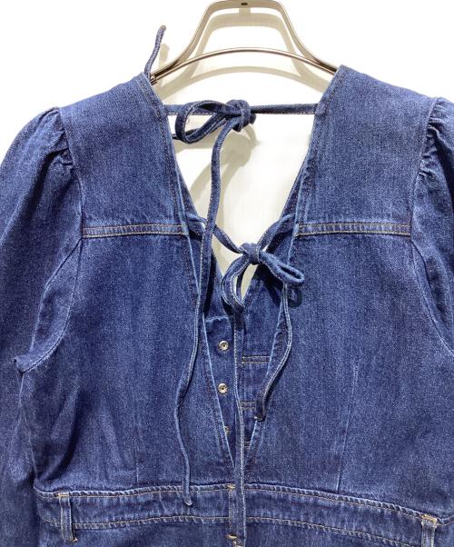 Ameri（アメリ）AMERI (アメリ) ADORABLE BACK RIBBON DENIM DRESS インディゴ サイズ:Mの古着・服飾アイテム