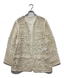 Ameri（アメリ）の古着「BATTEN LACE LIKE KNIT JACKET」｜アイボリー