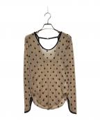 SORINソリン）の古着「SWAN LAKE U-NECK TOP」｜ベージュ×ブラック