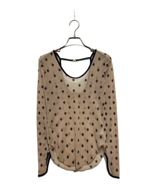 SORIN（ソリン）SORIN (ソリン) SWAN LAKE U-NECK TOP ベージュ×ブラック サイズ:38の古着・服飾アイテム
