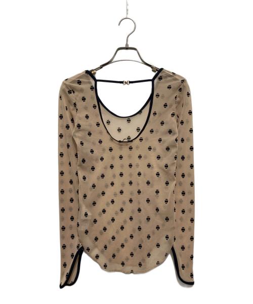 SORIN（ソリン）SORIN (ソリン) SWAN LAKE U-NECK TOP ベージュ×ブラック サイズ:38の古着・服飾アイテム
