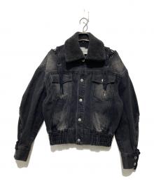 FenG CHen WANG（フェンチェンワン）の古着「Denim Deconstructed Lace-Up Jacket」｜ブラック