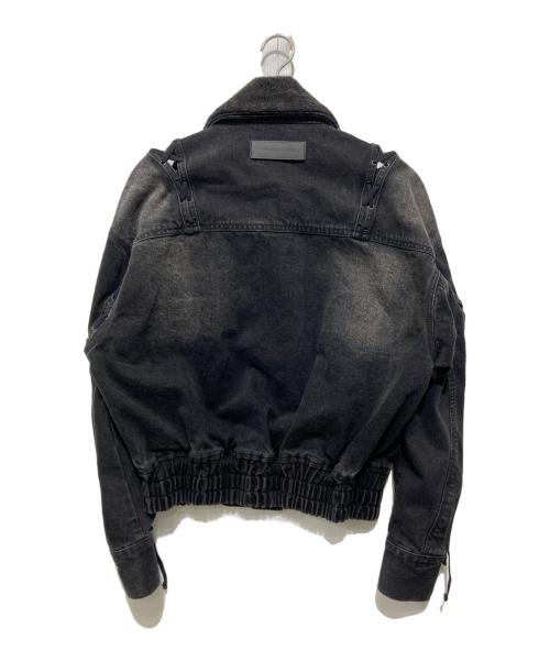 FenG CHen WANG（フェンチェンワン）FENG CHEN WANG (フェンチェンワン) Denim Deconstructed Lace-Up Jacket ブラック サイズ:Sの古着・服飾アイテム