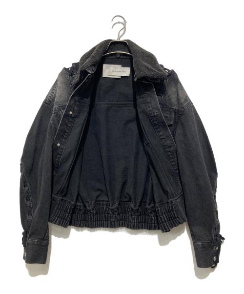 FenG CHen WANG（フェンチェンワン）FENG CHEN WANG (フェンチェンワン) Denim Deconstructed Lace-Up Jacket ブラック サイズ:Sの古着・服飾アイテム