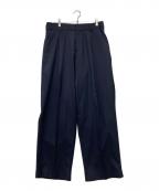 KOLORカラー）の古着「トロピカルウール タック トラウザーパンツ」｜ネイビー