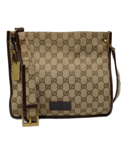 GUCCI（グッチ）GUCCI (グッチ) GGキャンバス ショルダーバッグ ベージュの古着・服飾アイテム