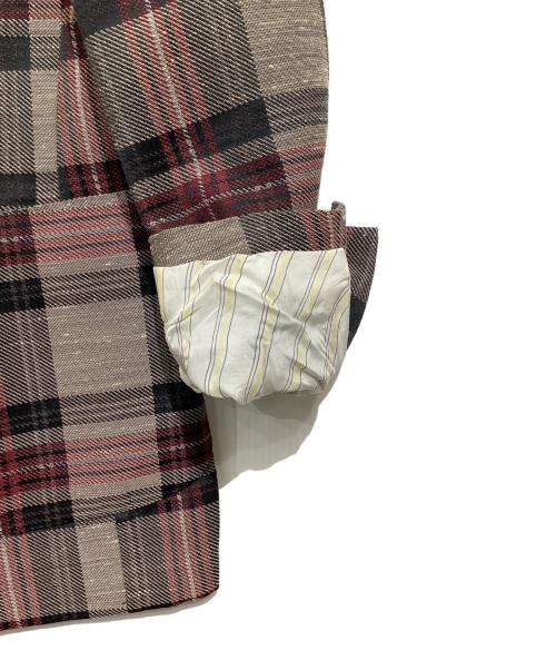 GABRIELE PASINI（ガブリエレパジーニ）GABRIELE PASINI (ガブリエレパジーニ) チェックテーラードジャケット レッド×ベージュ サイズ:52の古着・服飾アイテム