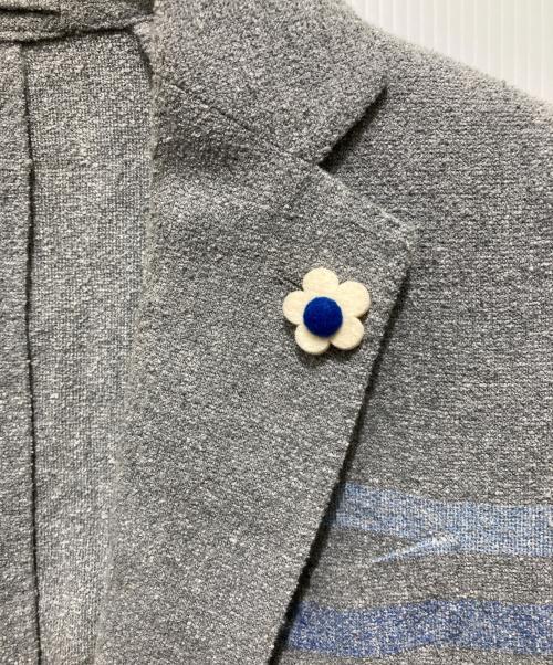 LARDINI（ラルディーニ）LARDINI (ラルディーニ) リネンブレンドテーラードジャケット グレー サイズ:50の古着・服飾アイテム