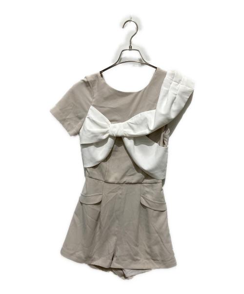 HER LIP TO（ハーリップトゥ）HER LIP TO (ハーリップトゥ) Bicolor Ribbon-Motif Romper ベージュ サイズ:Ｓの古着・服飾アイテム