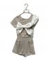 HER LIP TO（ハーリップトゥ）の古着「Bicolor Ribbon-Motif Romper」｜ベージュ