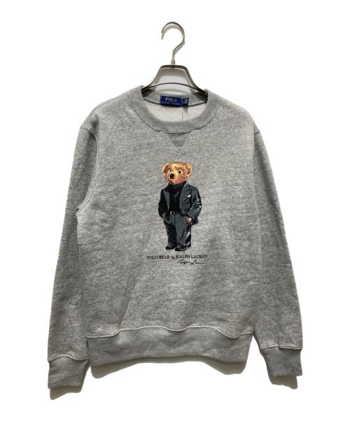POLO RALPH LAUREN（ポロ・ラルフローレン）POLO RALPH LAUREN (ポロ・ラルフローレン) ポロベアプリントクルーネックスウェット グレー サイズ:S 未使用品の古着・服飾アイテム