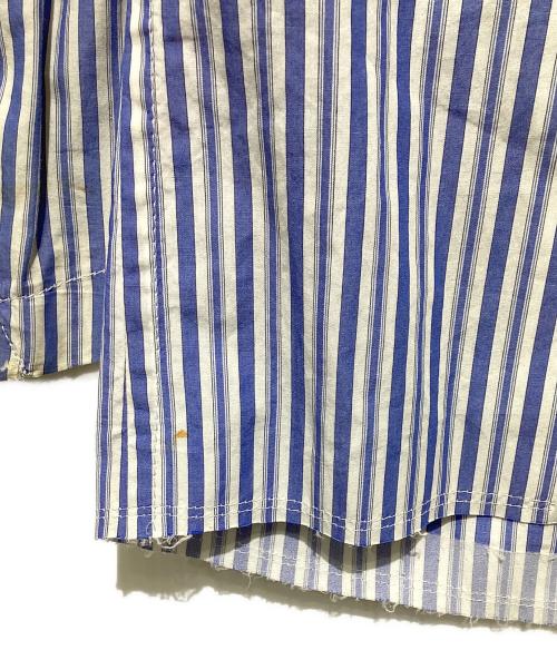 COMME des GARCONS HOMME PLUS（コムデギャルソンオムプリュス）COMME des GARCONS HOMME PLUS (コムデギャルソンオムプリュス) コットンストライプライダースジャケット ブルー×ホワイト サイズ:XSの古着・服飾アイテム