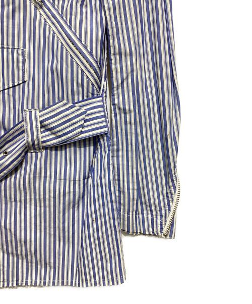 COMME des GARCONS HOMME PLUS（コムデギャルソンオムプリュス）COMME des GARCONS HOMME PLUS (コムデギャルソンオムプリュス) コットンストライプライダースジャケット ブルー×ホワイト サイズ:XSの古着・服飾アイテム