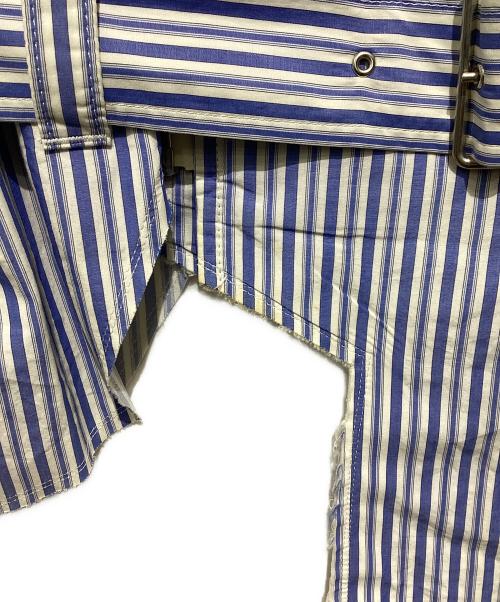 COMME des GARCONS HOMME PLUS（コムデギャルソンオムプリュス）COMME des GARCONS HOMME PLUS (コムデギャルソンオムプリュス) コットンストライプライダースジャケット ブルー×ホワイト サイズ:XSの古着・服飾アイテム