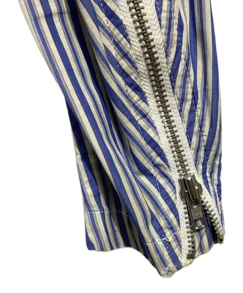 COMME des GARCONS HOMME PLUS（コムデギャルソンオムプリュス）COMME des GARCONS HOMME PLUS (コムデギャルソンオムプリュス) コットンストライプライダースジャケット ブルー×ホワイト サイズ:XSの古着・服飾アイテム