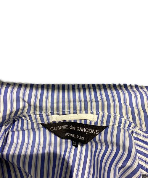 COMME des GARCONS HOMME PLUS（コムデギャルソンオムプリュス）COMME des GARCONS HOMME PLUS (コムデギャルソンオムプリュス) コットンストライプライダースジャケット ブルー×ホワイト サイズ:XSの古着・服飾アイテム