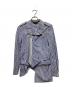 COMME des GARCONS HOMME PLUS（コムデギャルソンオムプリュス）の古着「コットンストライプライダースジャケット」｜ブルー×ホワイト