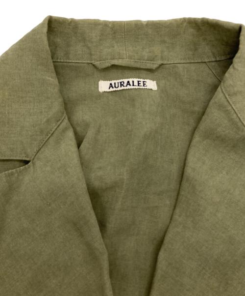 AURALEE（オーラリー）AURALEE (オーラリー) ウォッシュドリネンベルテッドジャケット カーキ サイズ:3の古着・服飾アイテム