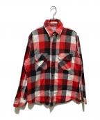 FIVE BROTHERファイブブラザー）の古着「80'sバッファローチェックヘビ-コットンネルシャツ」｜レッド