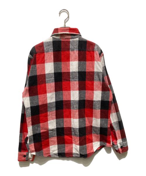 FIVE BROTHER（ファイブブラザー）FIVE BROTHER (ファイブブラザー) 80'sバッファローチェックヘビ-コットンネルシャツ レッド サイズ:Mの古着・服飾アイテム