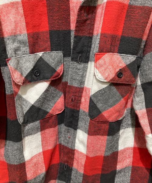 FIVE BROTHER（ファイブブラザー）FIVE BROTHER (ファイブブラザー) 80'sバッファローチェックヘビ-コットンネルシャツ レッド サイズ:Mの古着・服飾アイテム