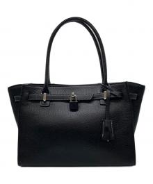 傳濱野（デンハマノ）の古着「ミーティアスクエアハンドバッグ」｜ブラック