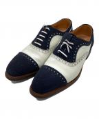 SCOTCH GRAINスコッチグレイン）の古着「ストレートチップシューズ」｜ホワイト×ネイビー