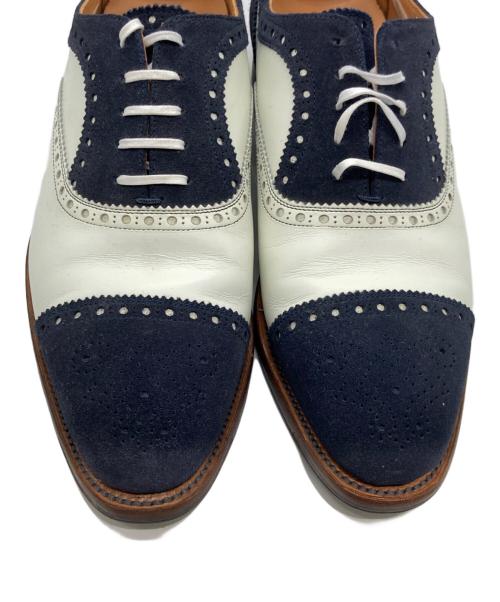 SCOTCH GRAIN（スコッチグレイン）SCOTCH GRAIN (スコッチグレイン) ストレートチップシューズ ホワイト×ネイビー サイズ:25.5の古着・服飾アイテム