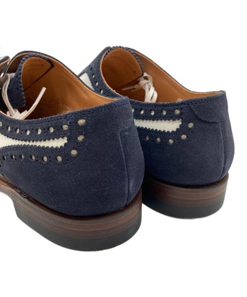 SCOTCH GRAIN（スコッチグレイン）SCOTCH GRAIN (スコッチグレイン) ストレートチップシューズ ホワイト×ネイビー サイズ:25.5の古着・服飾アイテム