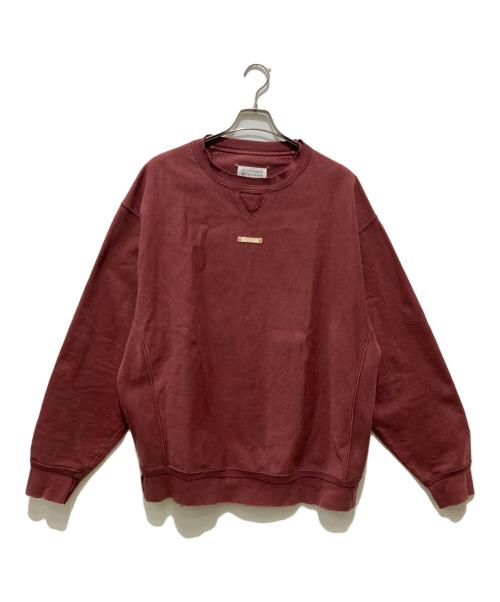 Maison Margiela（メゾンマルジェラ）Maison Margiela (メゾンマルジェラ) NAME TAG CREW SWEAT ボルドー サイズ:XLの古着・服飾アイテム
