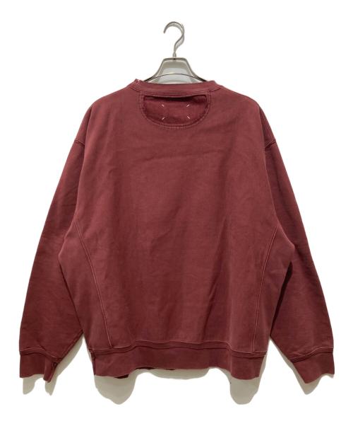 Maison Margiela（メゾンマルジェラ）Maison Margiela (メゾンマルジェラ) NAME TAG CREW SWEAT ボルドー サイズ:XLの古着・服飾アイテム